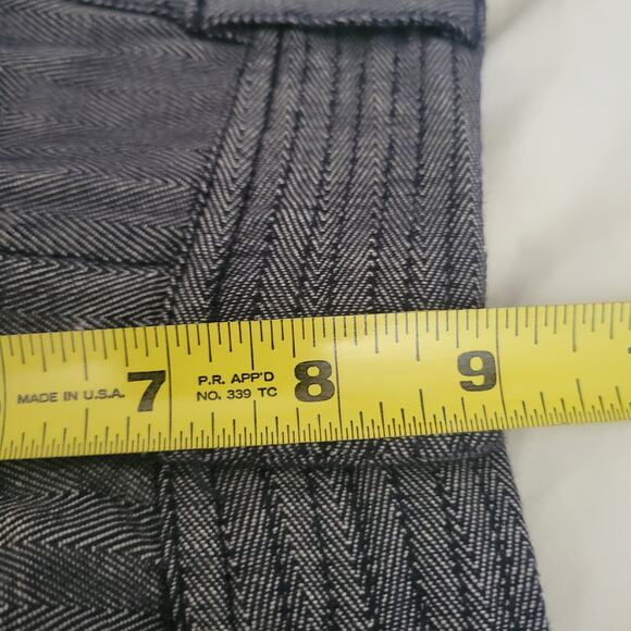 Women Wide Leg Dress Pants Size 6 Herringbone 98% Cotton Flowey Palazzo Business - Picture 9 of 10